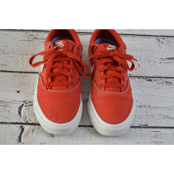 Nike SB Canvas Skateboarding Shoes Big Kids Size 4.5 Red Pre-Owned - Picture 5 of 10